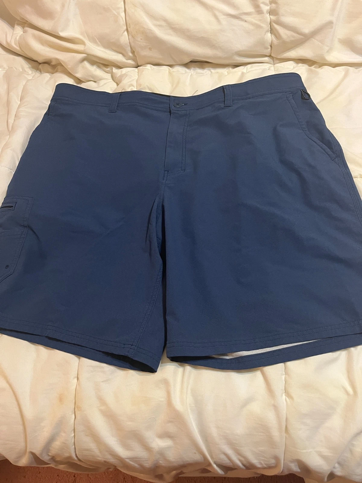 Realtree Men's Fishing Shorts, 2XL Belted Chino, Performance,Blue,Coastal,Beach