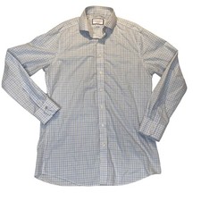 Charles Tyrwhitt Mens Slim Fit Non-Iron Dress Shirt Blue Green Check 16/35