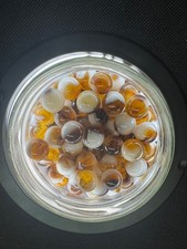 10x 5/8" Jabo Classics Marbles Lot White, Black, Yellow Non-UV