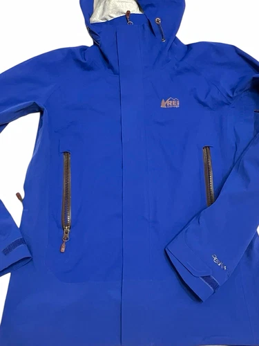 REI Peak 2.5 breathable Rain Jacket Blue Zip Softshell  Good condition - Pilling - product listing photo