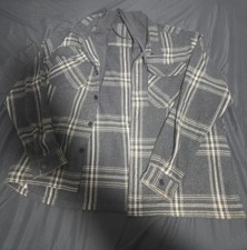 Men's Checky Flannel Jacket 3xl Grey Only Worn A Few Times