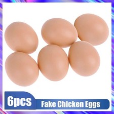 6pcs Plastic Eggs Chicken House Small Fake Eggs Farm Animal Supplies Cages
