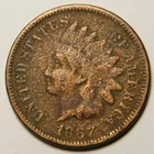 1867 Indian Head Cent Penny F-Details  "Actual Coin Pictured - Not Cleaned"