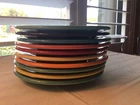 New Listing10 Piece Fiesta Ware HL 7.25" Salad Dessert Plate Rich Rainbow Colors USA