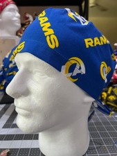 LA RAMS SCRUB CAP NURSE DOCTOR SURGICAL ANESTHESIA TECH HAT UNISEX FOOTBALL NFL