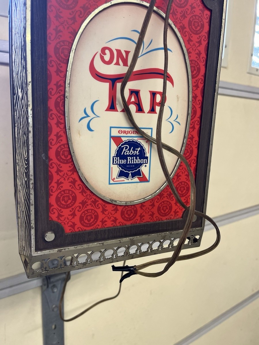 1960s Pabst Blue Ribbon Beer Rotating Hanging 4 Sided Light Motion