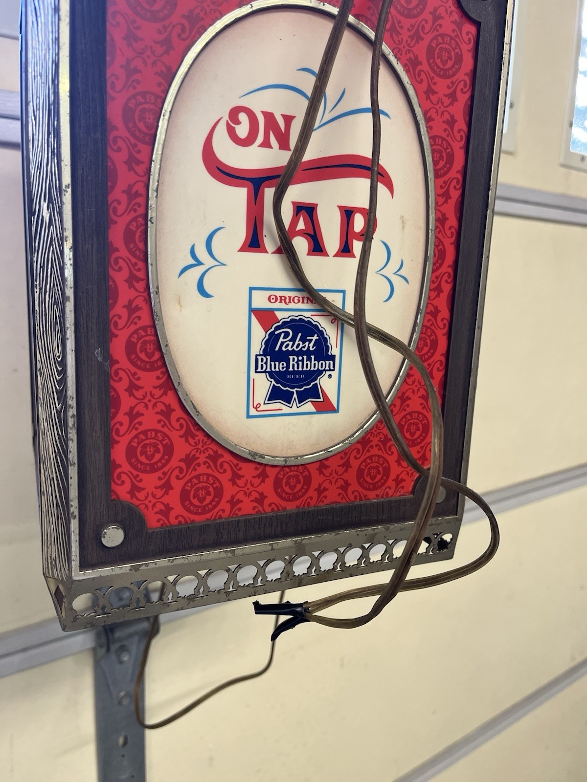 1960s Pabst Blue Ribbon Beer Rotating Hanging 4 Sided Light Motion Sign ...
