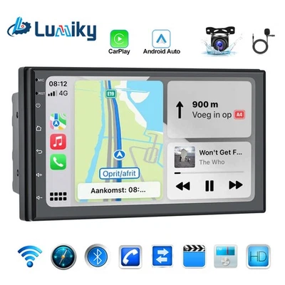 LUMIKY 7 Zoll 2+64G Android 15 Autoradio Apple Carplay Bluetooth GPS NAVI WiFi FM +Kam