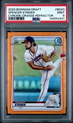 2020 Bowman Draft Chrome Spencer Strider #BD-20 Orange Refractor /25 (RC)