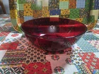 Anchor Hocking Ruby Red Large Glass Serving Bowl 8.5 Inches Vintage
