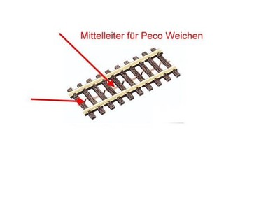 Spur H0 Mittelleiter für Weichen - Peco SL 18 - Sparpack für  6 Peco Weichen