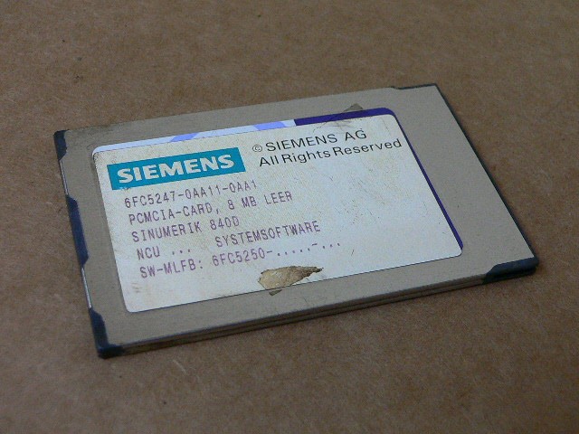 Siemens 6Fc5247-0Aa11-0Aa2 8Mb Strata Card Sinumerik 840D/De Siemens 8Mb