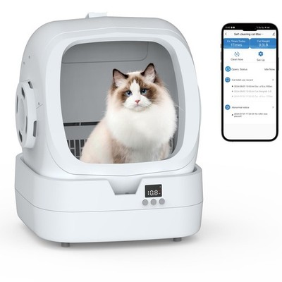 Mintakawa Automatic Cat Litter Box Self Cleaning APP Control Weight Monitoring