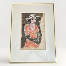 Woman in Black Gloves, Original Signed Acrylic Painting by Paul Gerchik