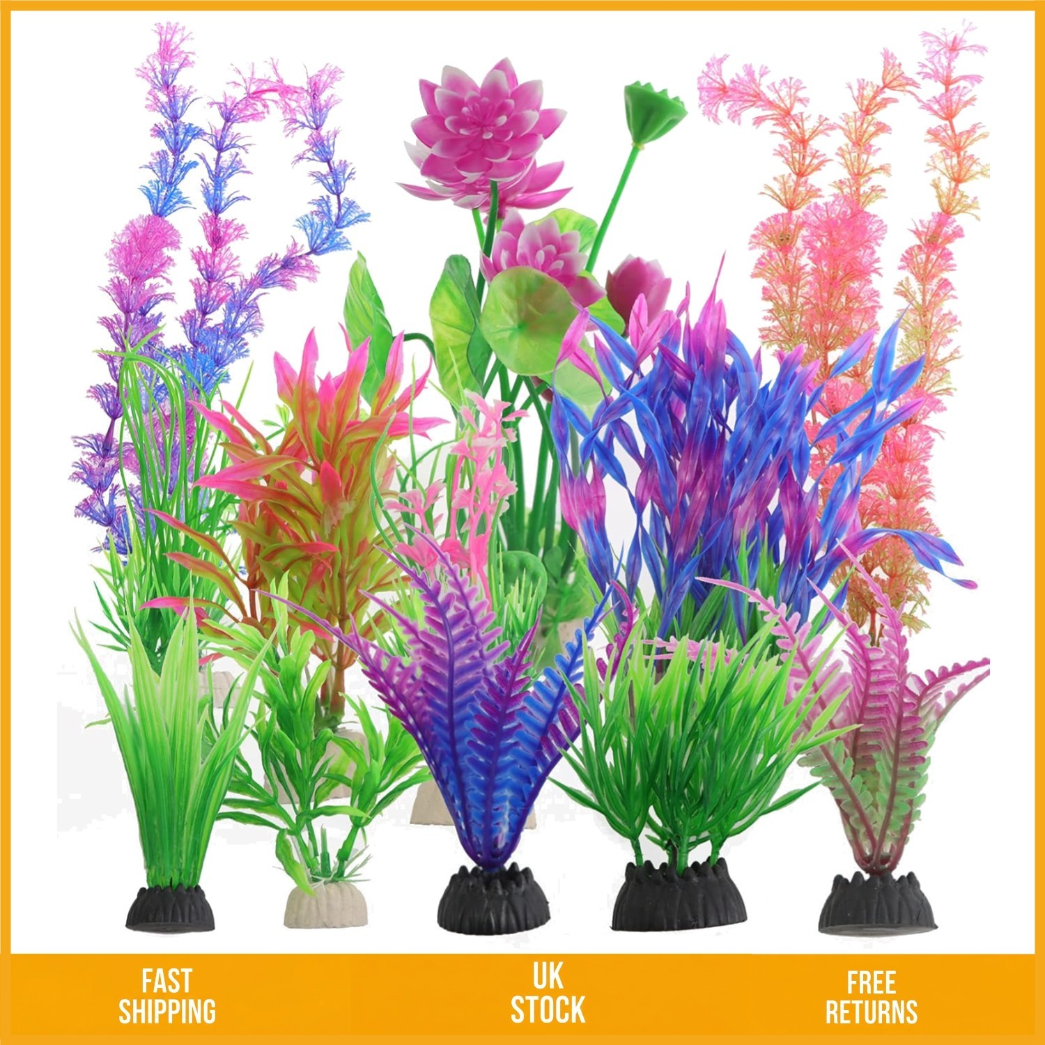Vibrant Life-like Aquarium Decoration Simulation Aquatic Water Plants 13 Pack