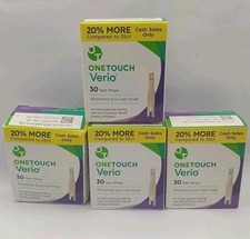 4 SET X 30 CT One Touch Verio Test Strips Blood Glucose Testing total 120