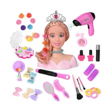 36PCS Doll Head Hair Styling Makeup Toy Set Kids Pretend Play Styli... Fast Ship