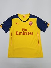 Puma Unisex Kids Yellow Sports Jersey V-Neck Shirt Small Regular Condition New