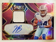 JAYDON BLUE 2025 SELECT RPA ROOKIE PURPLE PRIZM PATCH RC AUTO /49 COWBOYS