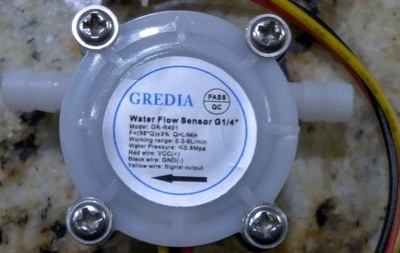 GREDIA Water Flow Sensor Switch Hall Effect Flowmeter Fluid Meter 0.3-6 L/min