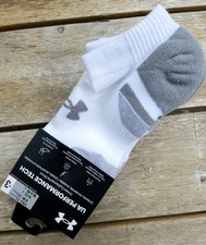 Image of 3 PAIRS : 4-7.5 UNDER ARMOUR TECH White Cushioned NO SHOW SOCKS 36.5-42 Shelf22