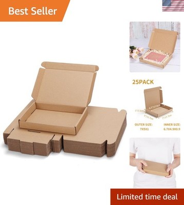 Lightweight Brown Mailer Boxes - 25 Pack, Perfect for Gifts or Shipping