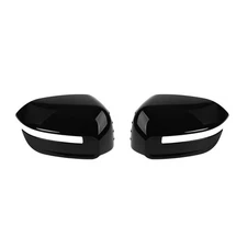 Pair Gloss Black Side Door Rearview Mirror Cover Trim Caps For Kia Telluride