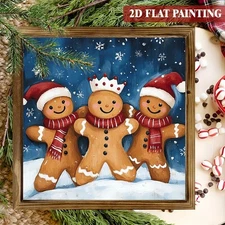 Vintage Christmas Gingerbread Man Wooden Plaque Signage Holiday Wall Decor Gift