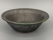 * BOWL CERAMIC FRUIT BOWL BLACK BARREL GLAZE GREEN Ø:26cm