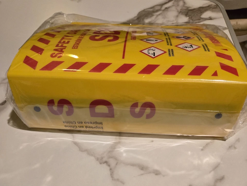 Nuovo raccoglitore schede dati di sicurezza materiale 3 anelli SDS 3 pollici giallo bilingue  - Immagine 2 di 4