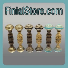 Acrylic Antique Small Saucer Style Lamp Finials Polished or Antique Brass Bases