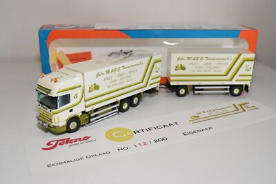 A5 53 1:50 TEKNO SCANIA 124L GEBR. M. & G.G. TIMERMANS TRUCK + TRAILER MIB RARE