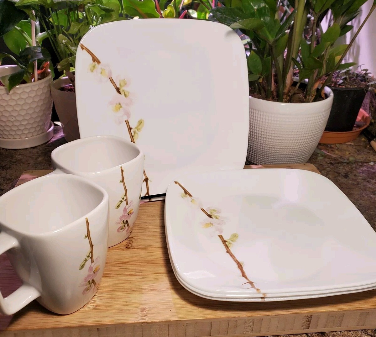 Pieces Corelle Sakura CHERRY BLOSSOM Dinner Plates 10oz Ceramic  Mug