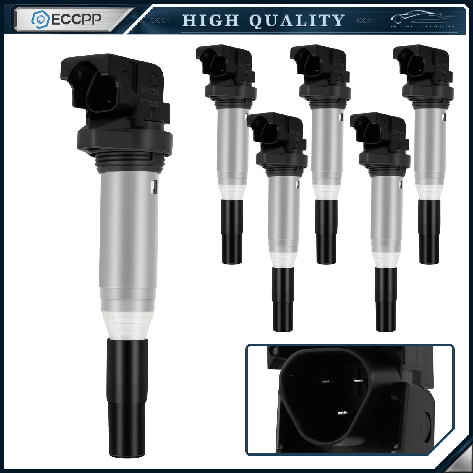 ECCPP 6 Ignition Coils For 07-13 BMW 328i 07-10 BMW 335i 08-13 BMW 128i L6 3.0L