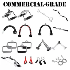 Home Gym Attachments Tricep Rope Lat Bar PressDown Cable Machine Curl Pulldown