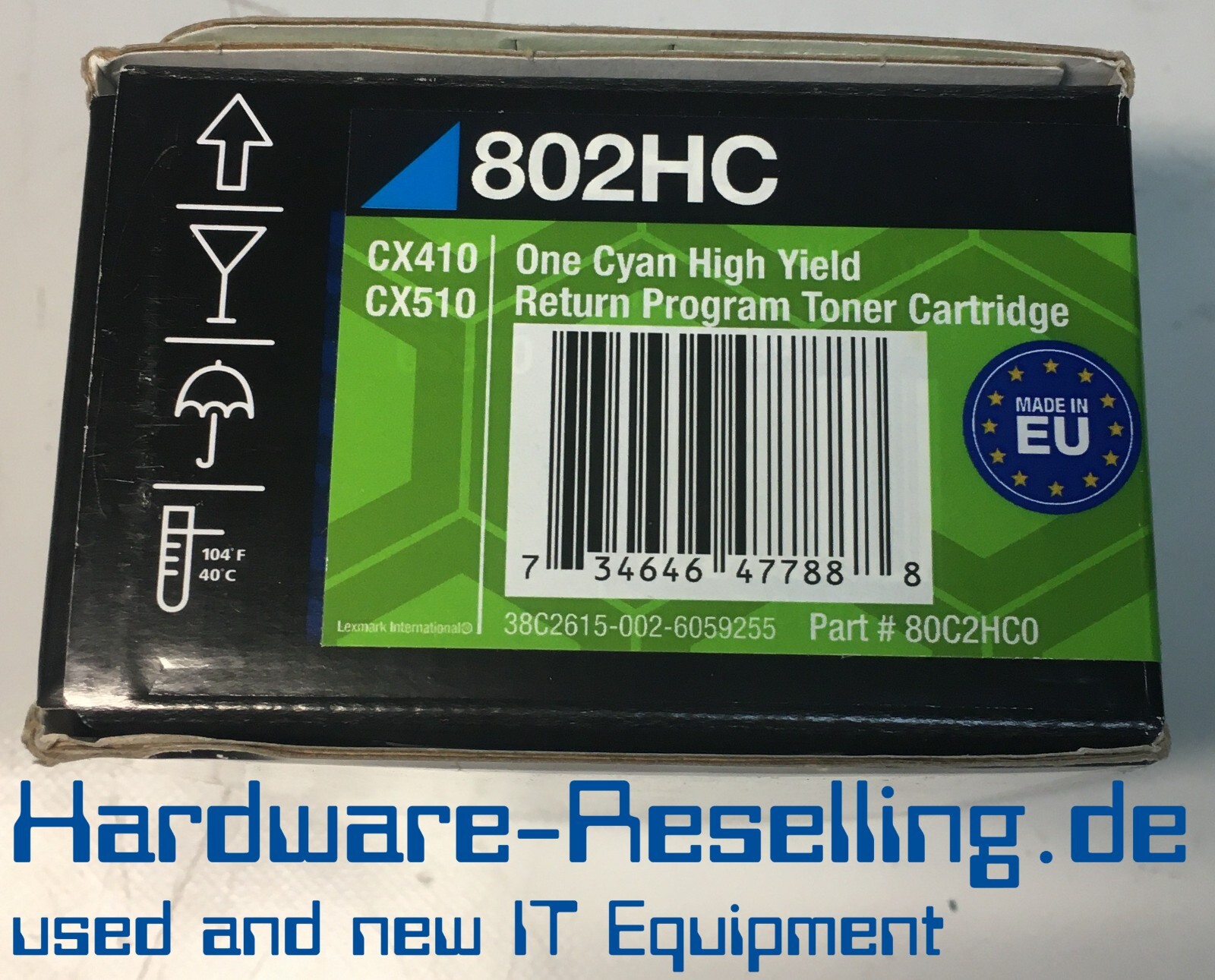 Lexmark Original Toner Cartridge Cyan 80C2HC0 802HC NEW OVP for CX410, CX510