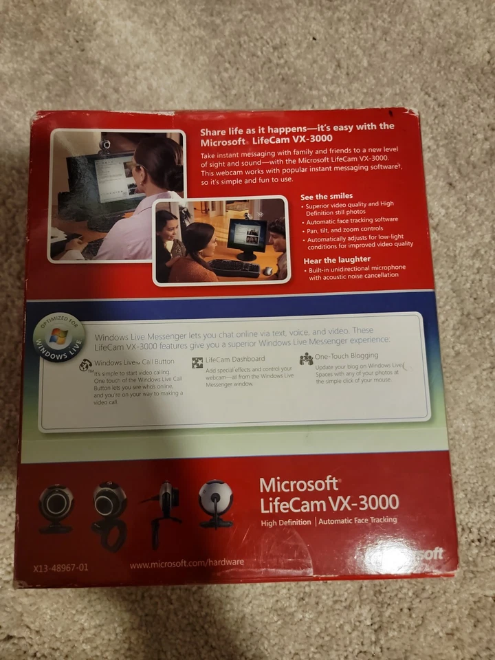 Microsoft LifeCam VX-3000 Web Cam Black and Gray  - Image 2 of 2