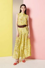 DRESS € 255 - 50% NENETTE LONG DRESS WOMEN AMELY YELLOW GREEN 100% VISCOSE