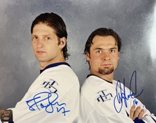 Toronto Maple Leafs Signed Shane Corsen and Darcy Tucker 8x10 Frozen Pond Holo