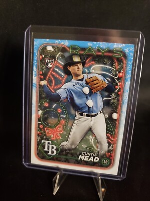2024 Topps Holiday VARIATION SP SNOWMAN H53 Curtis Mead RC Tampa Bay Rays