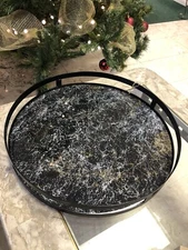 Unique Metal and Resin Marbeled Tray