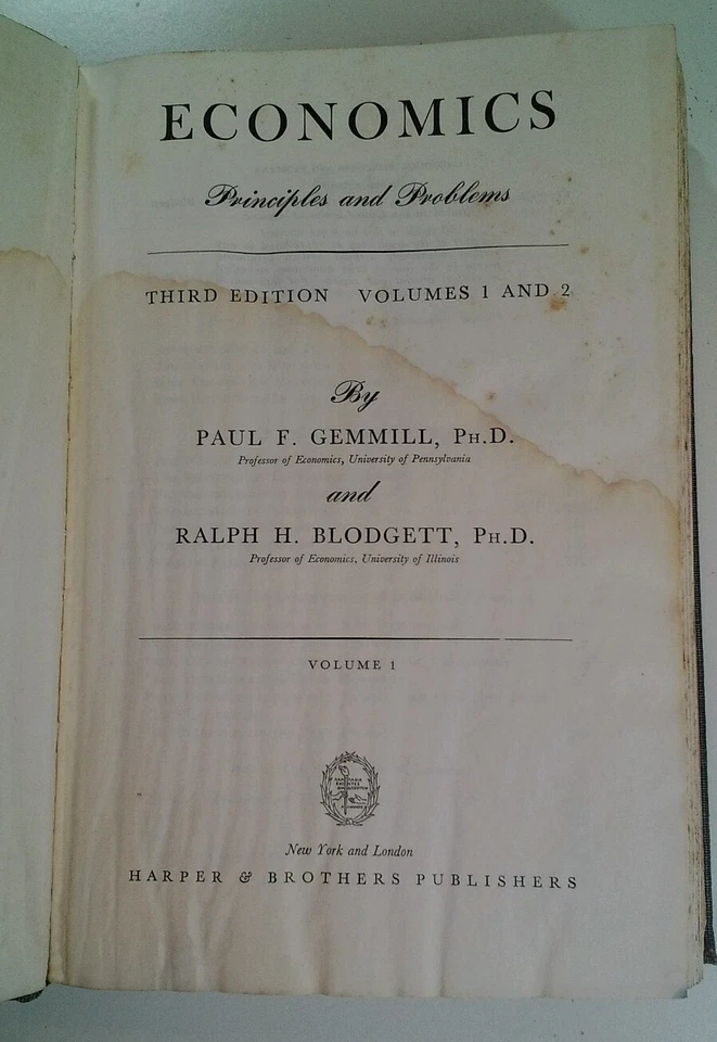 1948 Economics Principles by Paul F. Gemmill RARE VHTF - Image 3 of 4