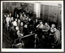 Vintage 1950's Montreal Canadiens at Tavern Team Dinner Photo Maurice Richard 