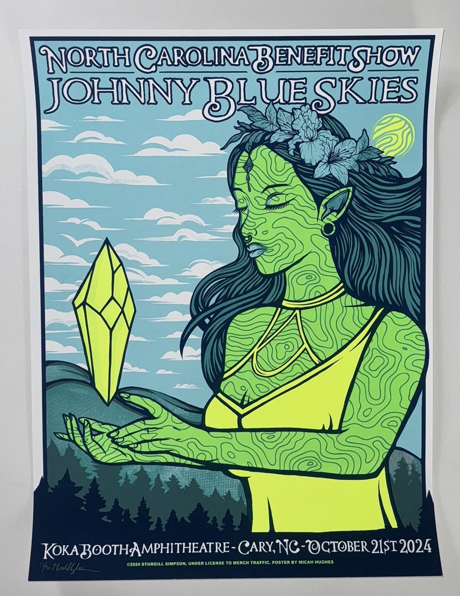 Johnny Blue Skies Poster Cary NC 2024 Koka Booth Sturgill Simpson