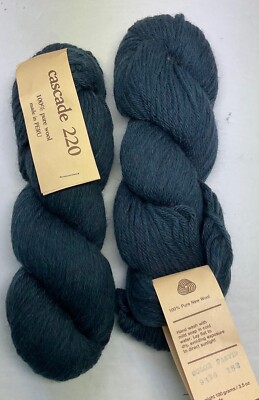 Cascade 220 Wool Yarn Lot of 2 Blue Heather 9336 New Vintage 