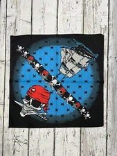 Vintage Pirates Skull And Cross Bones Ship Bandana Motorcycle Handkerchief - USA