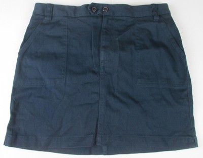 LANDS END Navy School Uniform 2-button Stretch Skort Girls 14 NEW