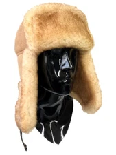 Shearling Russian Aviator Military Trooper Hat Many of Colors to Choose From
