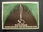 Emergency money note 1921: City of Saalfeld Saale Thuringia, 50 Pfg. bfr.