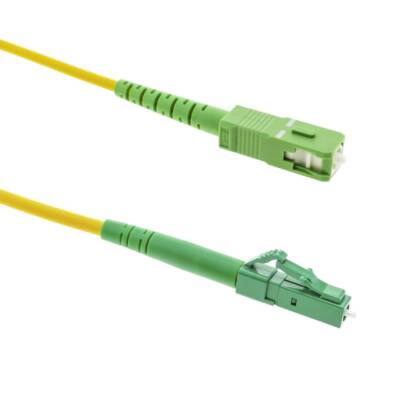 1m LC/APC-SC/APC Simplex 9/125 OS2 Singlemode Fiber Patch Cable OFNR Yellow 3FT